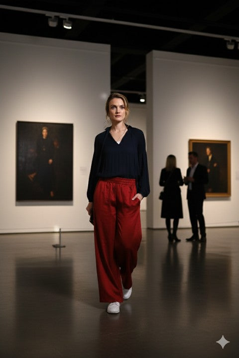 Pomegranate Bloom Reversible Trousers