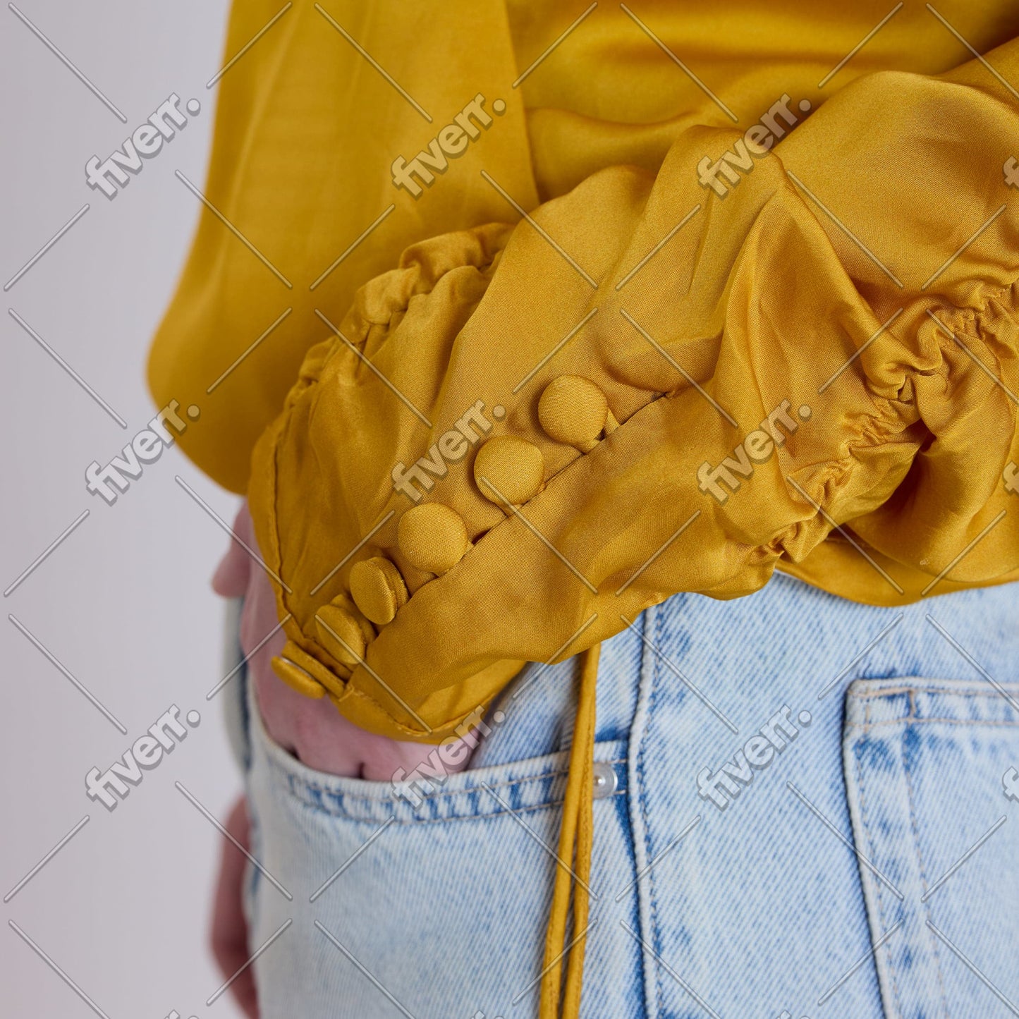 Golden Mimosa Wrap Blouse