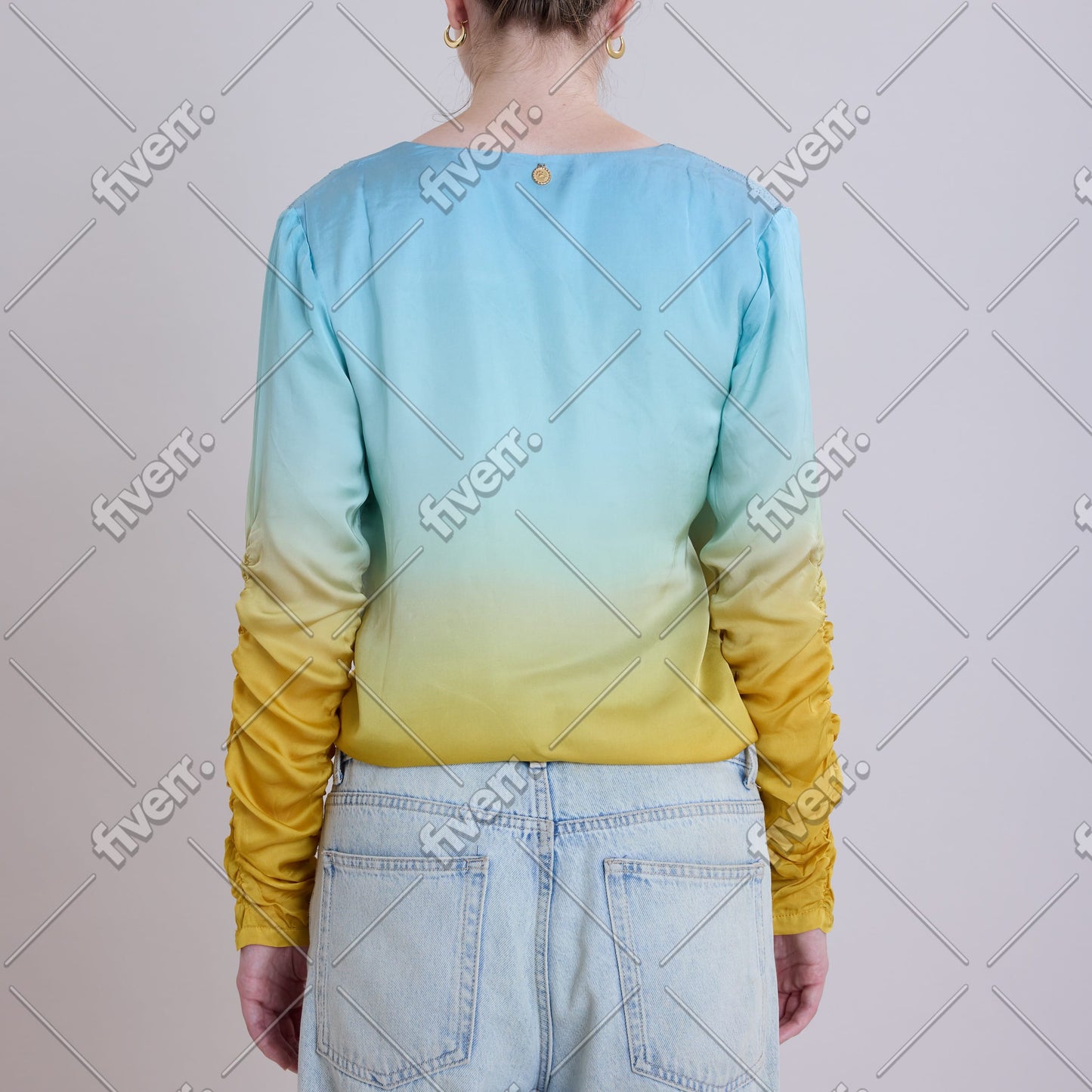 Blue Lotus Wrap Blouse