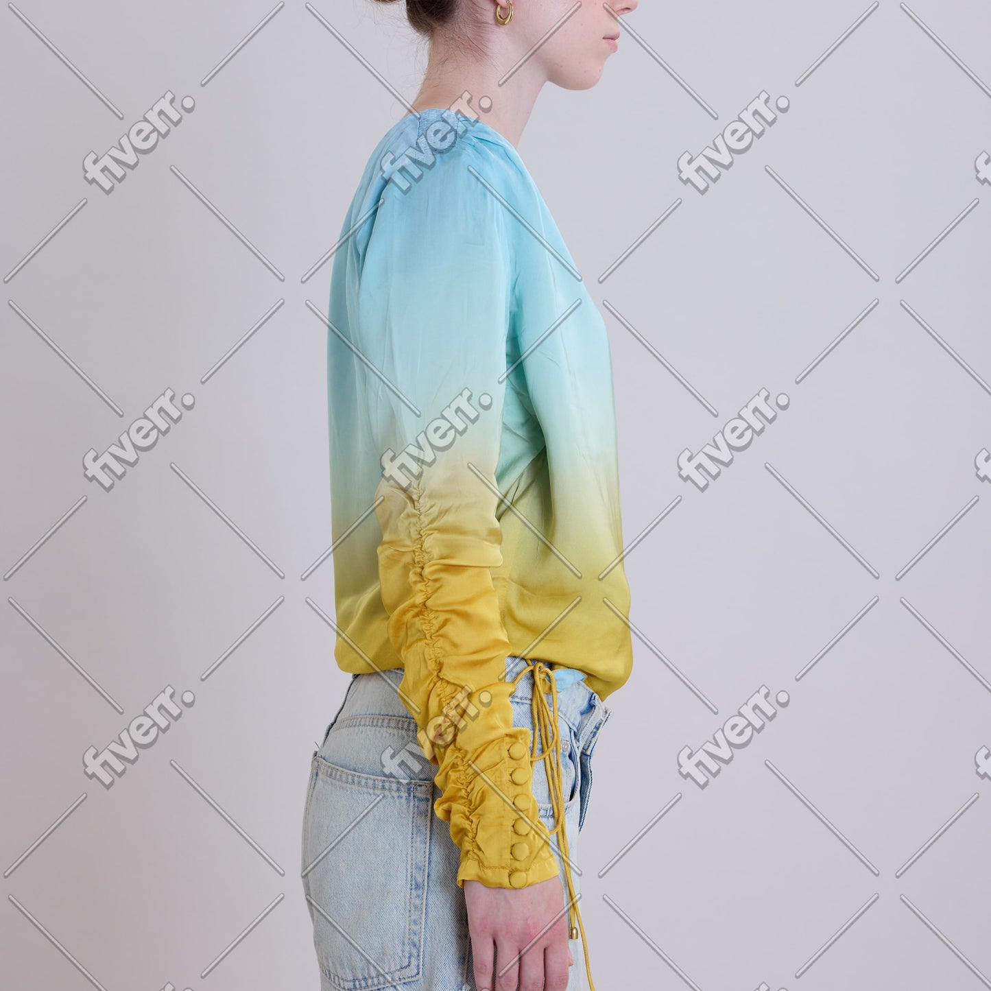 Blue Lotus Wrap Blouse