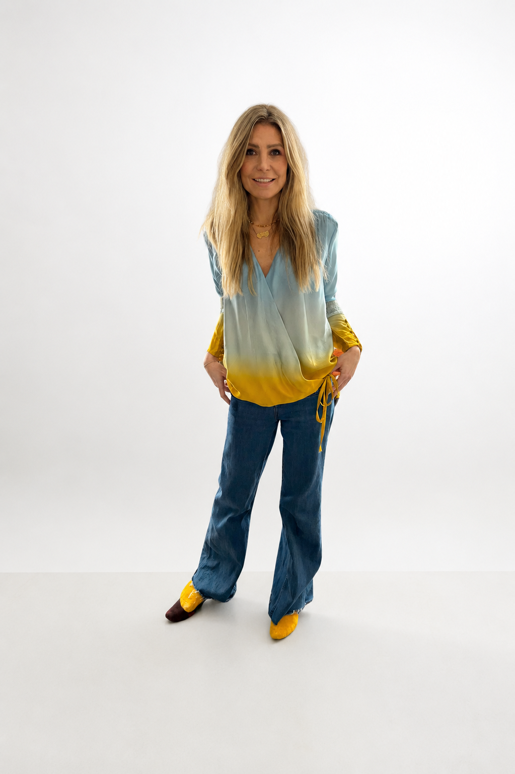 Blue Lotus Wrap Blouse