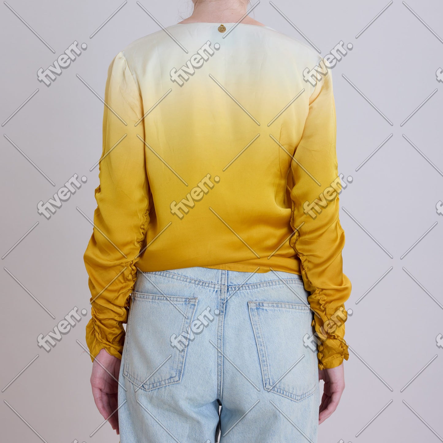 Golden Mimosa Wrap Blouse