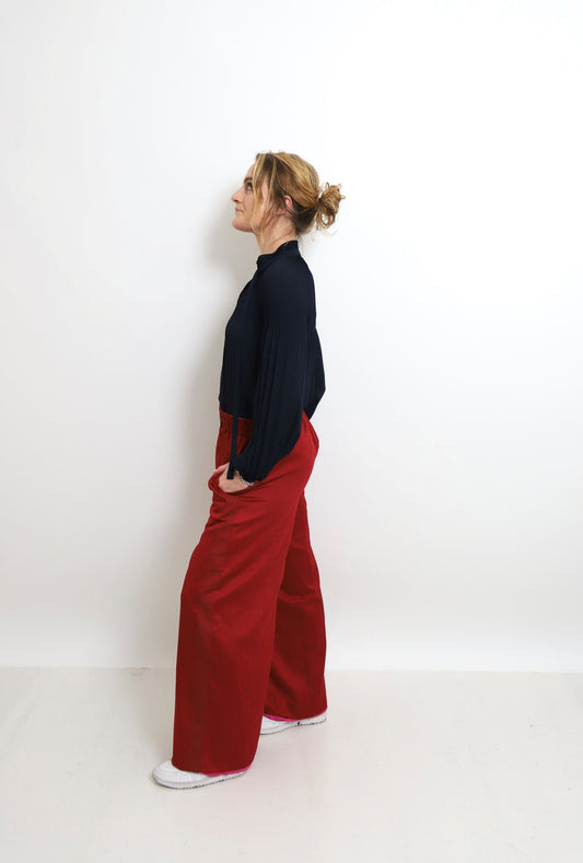 Pomegranate Bloom Reversible Trousers