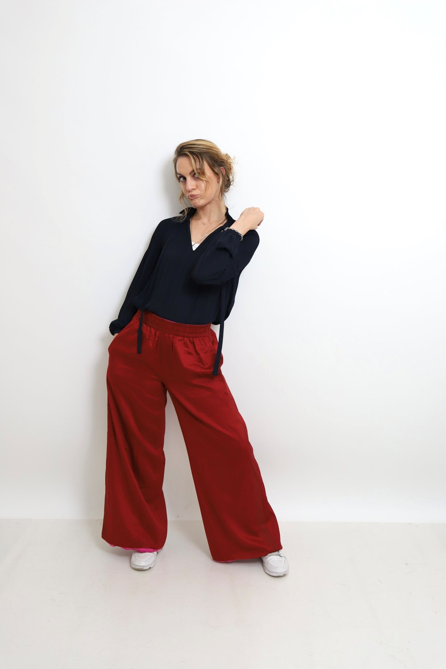 Pomegranate Bloom Reversible Trousers